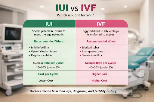 IUI vs IVF difference